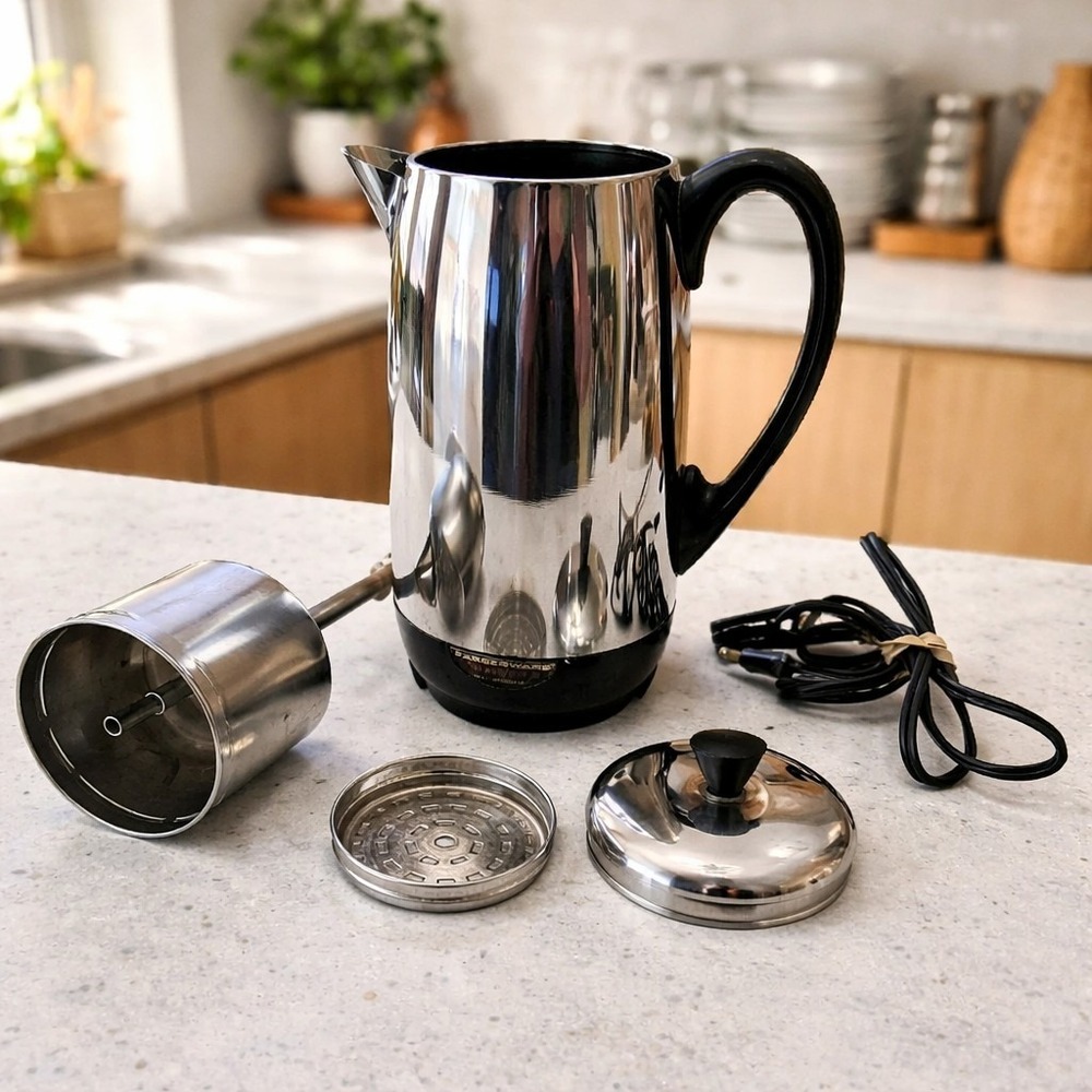 Farberware Superfast Fully Automatic 12 Cup Percolator Coffee Pot Model 142B USA